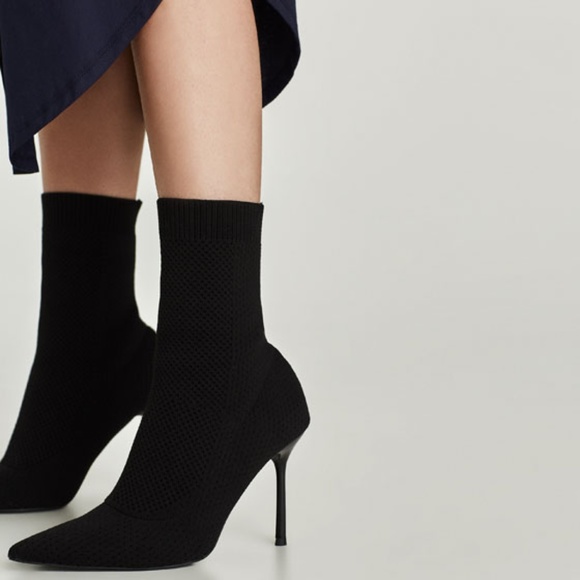 Black Ankle Sock Stiletto Boots Deals 